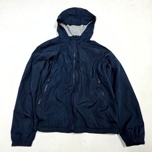 GAP Kids Windbreaker Jacket Boys L 10-11 Navy Blue Hooded Water Resistant Zip